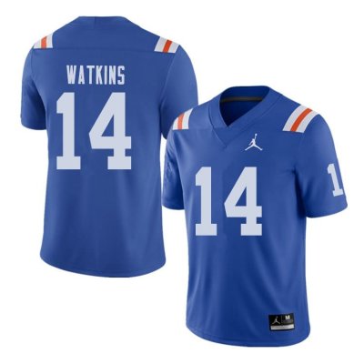 Men's Florida Gators #14 Justin Watkins NCAA Jordan Brand Royal Throwback Alternate Authentic Stitched College Football Jersey ECN8062CX